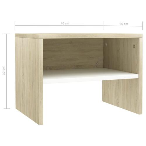 Sengeskab 40 x 30 x 30 cm spånplade hvid sonoma-egetræsfarve