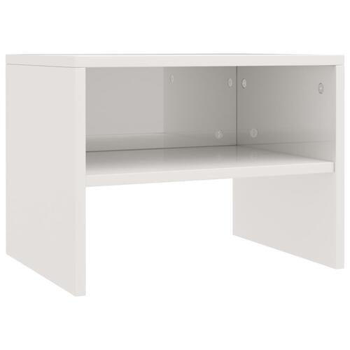 Sengebord 2 stk. 40x30x30 cm konstrueret træ hvid højglans
