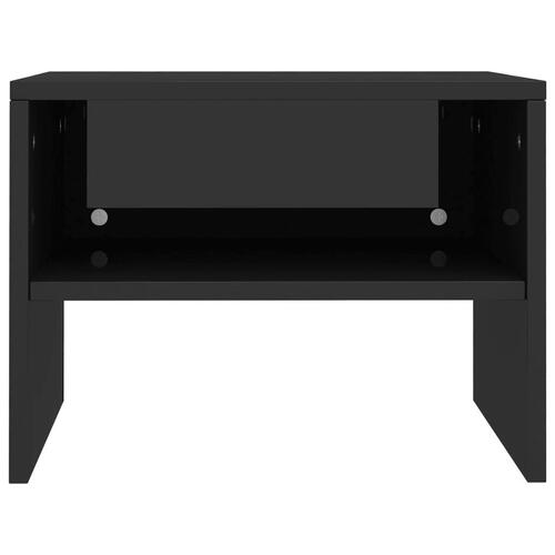 Sengeskabe 2 stk. 40 x 30 x 30 cm spånplade sort højglans