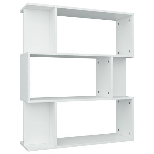 Bogreol/rumdeler 80x24x96 cm konstrueret træ hvid