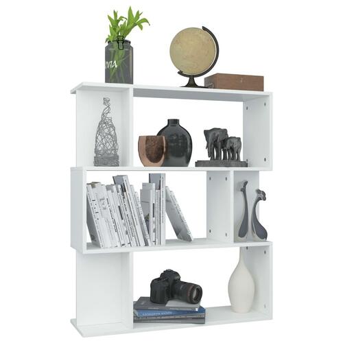 Bogreol/rumdeler 80x24x96 cm konstrueret træ hvid