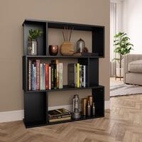 Bogreol/rumdeler 80x24x96 cm konstrueret træ sort