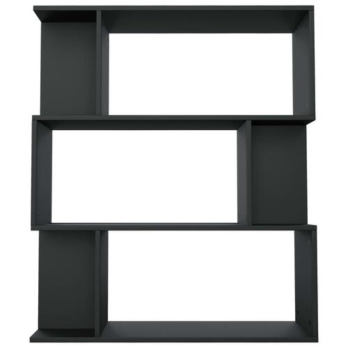 Bogreol/rumdeler 80x24x96 cm konstrueret træ sort