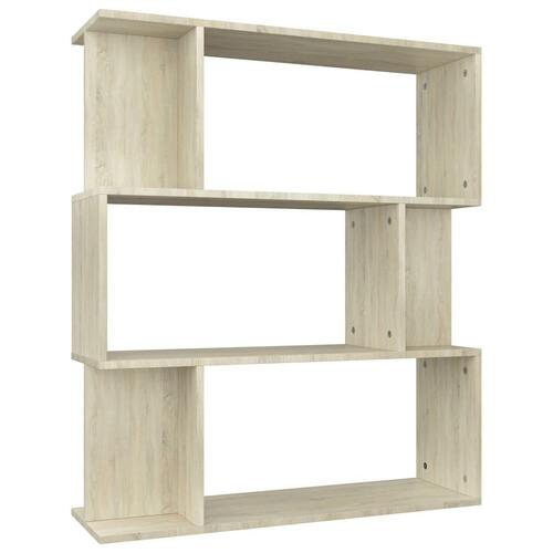 Bogreol/rumdeler 80x24x96 cm konstrueret træ sonoma-eg