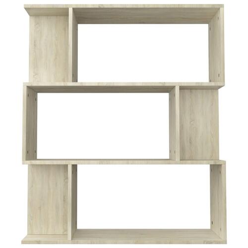 Bogreol/rumdeler 80x24x96 cm konstrueret træ sonoma-eg