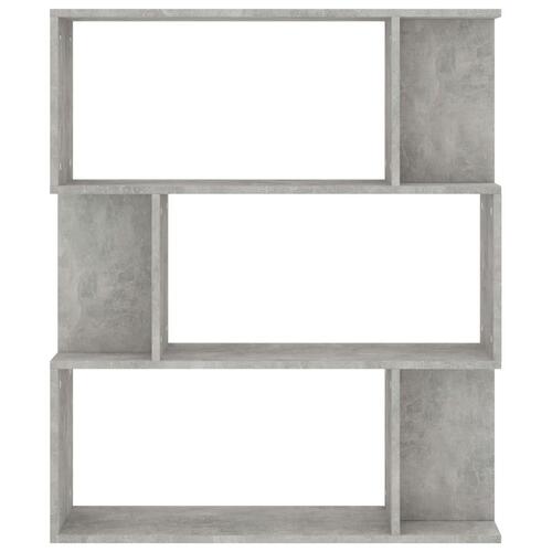 Bogreol/rumdeler 80x24x96 cm konstrueret træ betongrå