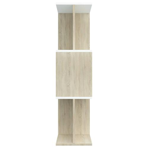 Bogskab/rumdeler 80 x 24 x 96 cm spånplade hvid og sonoma-eg