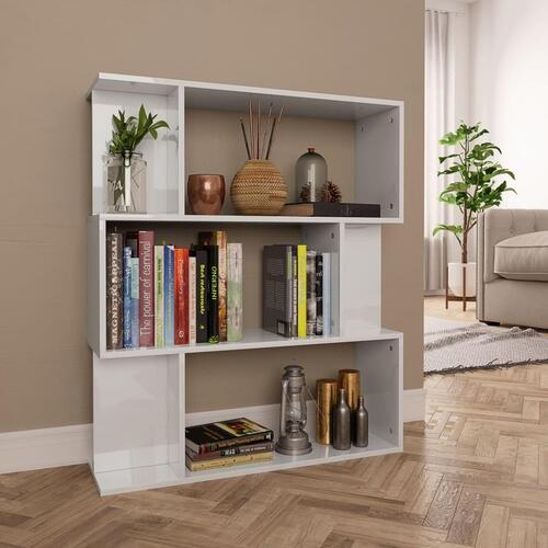 Bogskab/rumdeler 80 x 24 x 96 cm spånplade hvid højglans