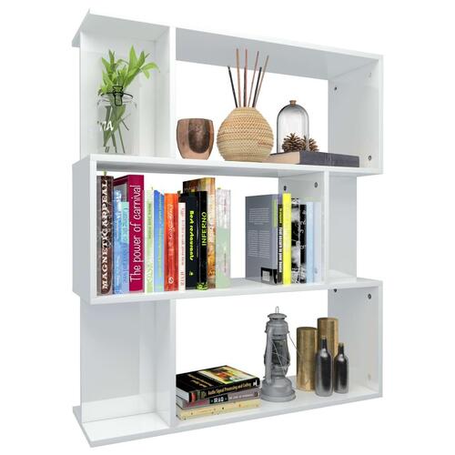 Bogskab/rumdeler 80 x 24 x 96 cm spånplade hvid højglans