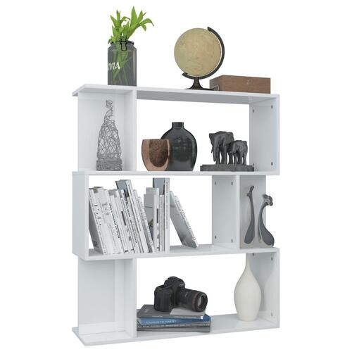 Bogskab/rumdeler 80 x 24 x 96 cm spånplade hvid højglans