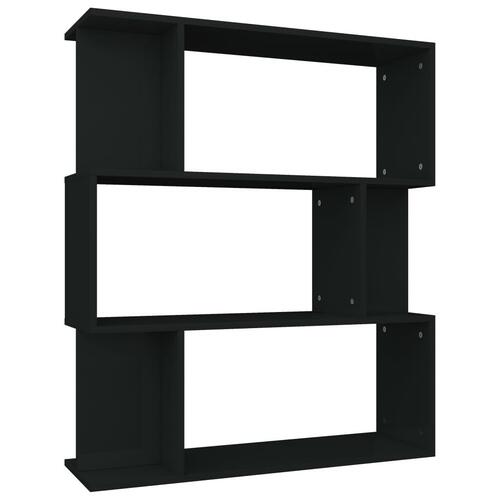 Bogskab/rumdeler 80 x 24 x 96 cm spånplade sort højglans