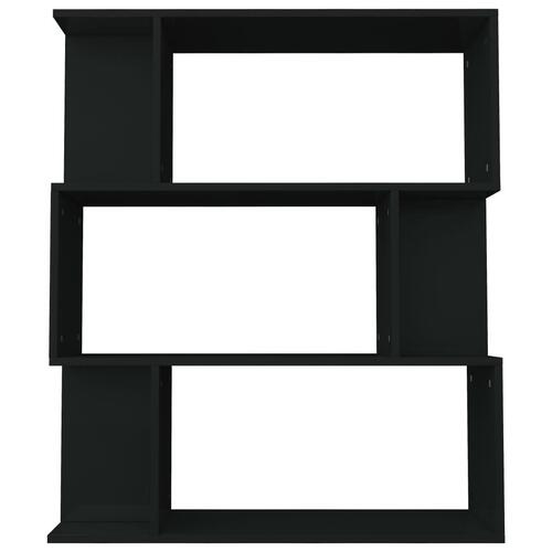 Bogskab/rumdeler 80 x 24 x 96 cm spånplade sort højglans