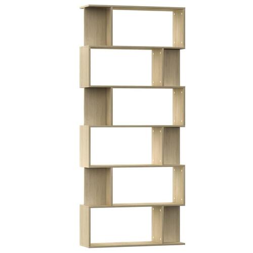 Bogreol/rumdeler 80x24x192 cm konstrueret træ sonoma-eg