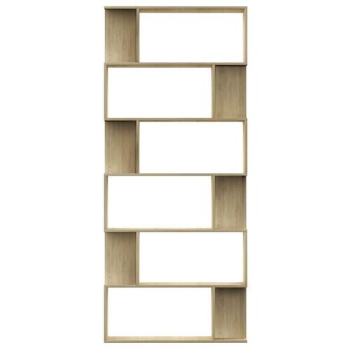 Bogreol/rumdeler 80x24x192 cm konstrueret træ sonoma-eg