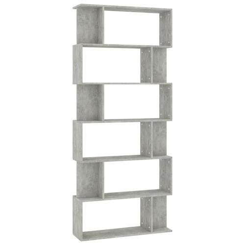 Bogreol/rumdeler 80x24x192 cm konstrueret træ betongrå