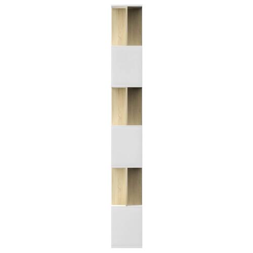 Bogreol/rumdeler 80x24x192 cm konstrueret træ hvid og sonoma-eg