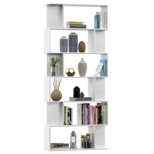 Bogskab/rumdeler 80 x 24 x 192 cm spånplade hvid højglans
