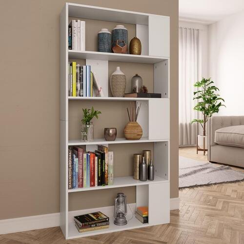 Bogreol/rumdeler 80x24x159 cm konstrueret træ hvid