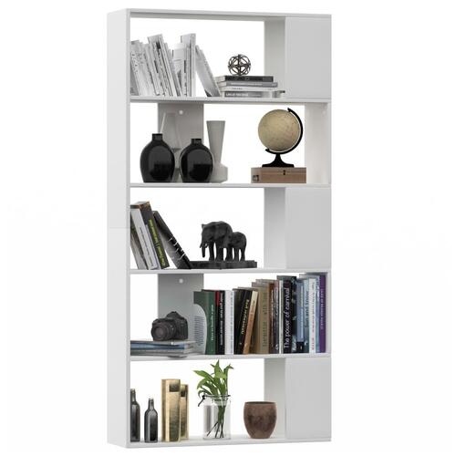 Bogreol/rumdeler 80x24x159 cm konstrueret træ hvid