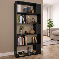 Bogreol/rumdeler 80x24x159 cm konstrueret træ sort