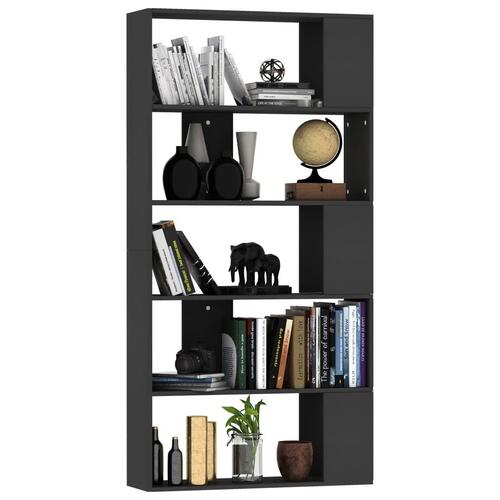Bogreol/rumdeler 80x24x159 cm konstrueret træ sort