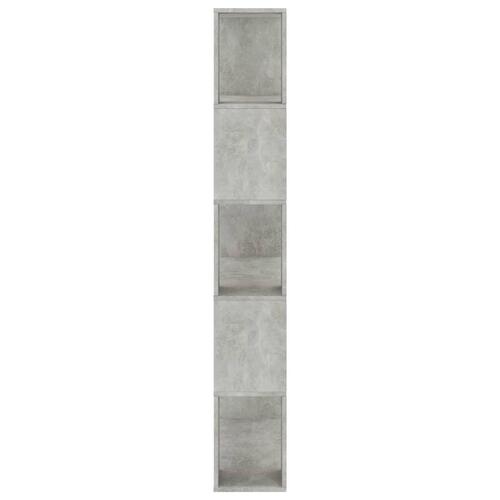 Bogreol/rumdeler 80x24x159 cm konstrueret træ betongrå
