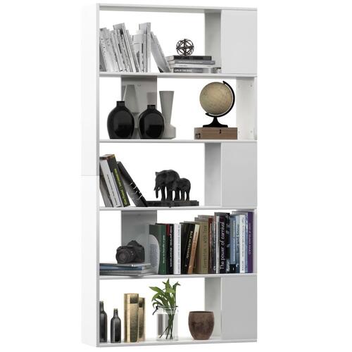 Bogskab/rumdeler 80 x 24 x 159 cm spånplade hvid højglans
