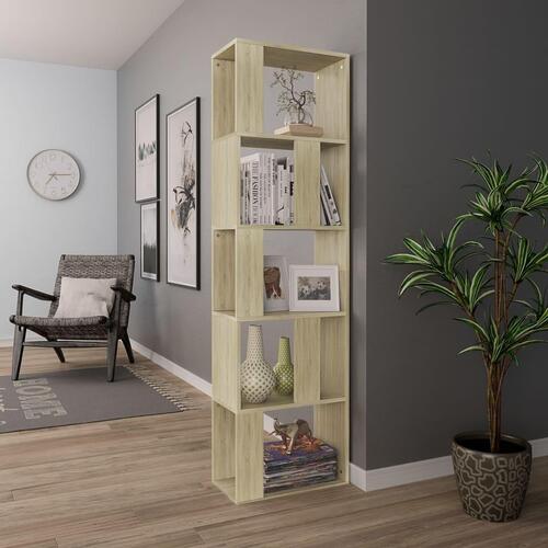 Bogreol/rumdeler 45x24x159 cm konstrueret træ sonoma-eg