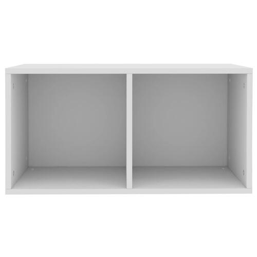 Opbevaringsreol til lp'er 71x34x36 cm konstrueret træ hvid