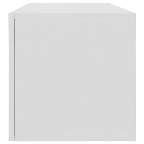 Opbevaringsreol til lp'er 71x34x36 cm konstrueret træ hvid