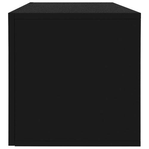 Opbevaringsreol til lp'er 71x34x36 cm konstrueret træ sort