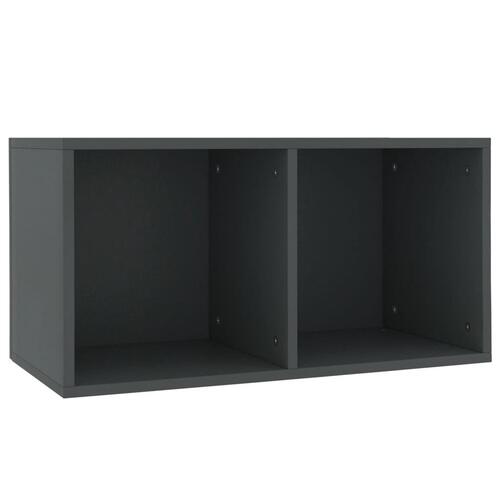 Opbevaringsreol til lp'er 71x34x36 cm konstrueret træ grå