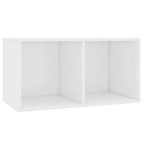 Reol til lp'er 71x34x36 cm konstrueret træ hvid højglans