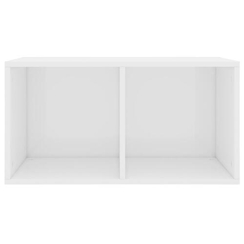Reol til lp'er 71x34x36 cm konstrueret træ hvid højglans
