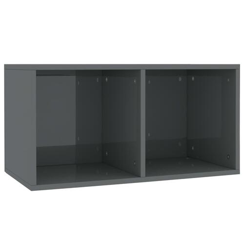 Reol til lp'er 71x34x36 cm konstrueret træ grå højglans