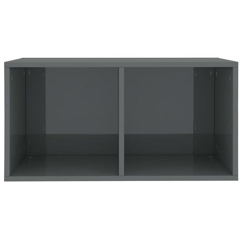Reol til lp'er 71x34x36 cm konstrueret træ grå højglans