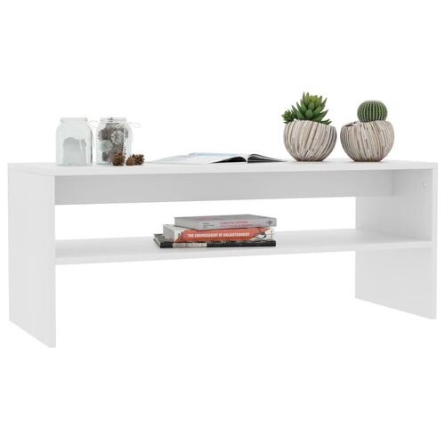 Sofabord 100x40x40 cm konstrueret træ hvid