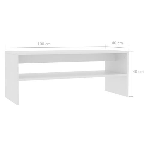 Sofabord 100x40x40 cm konstrueret træ hvid