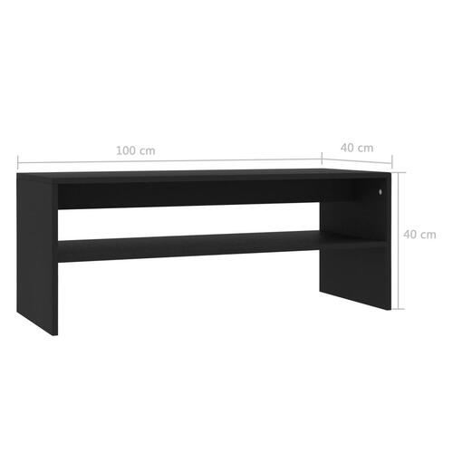 Sofabord 100x40x40 cm konstrueret træ sort
