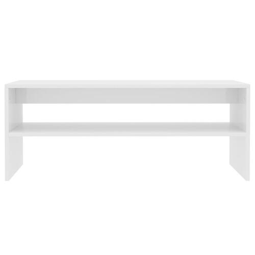 Sofabord 100x40x40 cm konstrueret træ hvid højglans