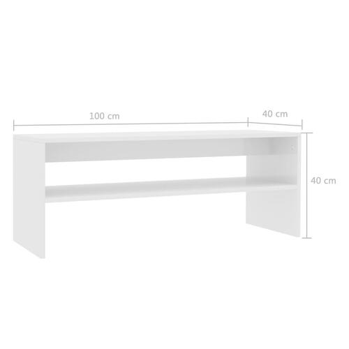Sofabord 100x40x40 cm konstrueret træ hvid højglans