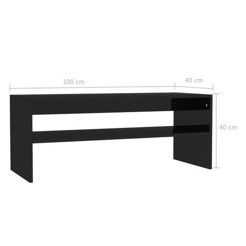 Sofabord 100 x 40 x 40 cm spånplade sort højglans