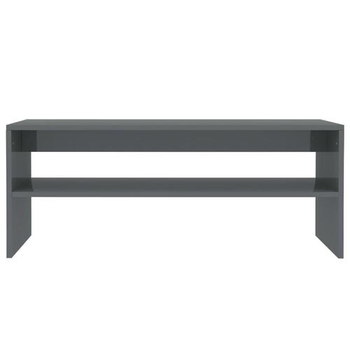 Sofabord 100x40x40 cm konstrueret træ grå højglans