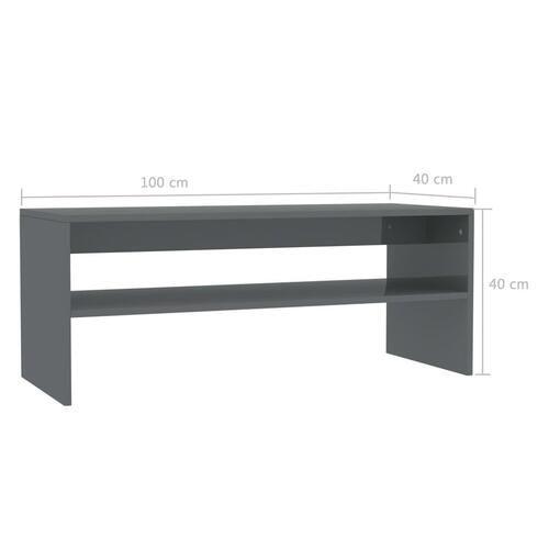 Sofabord 100x40x40 cm konstrueret træ grå højglans