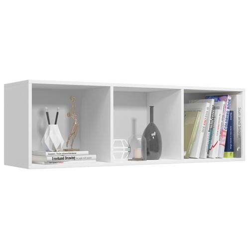 Bogreol/tv-bord 36x30x114 cm konstrueret træ hvid