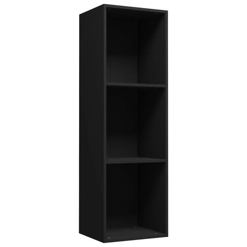 Bogreol/tv-bord 36x30x114 cm konstrueret træ sort