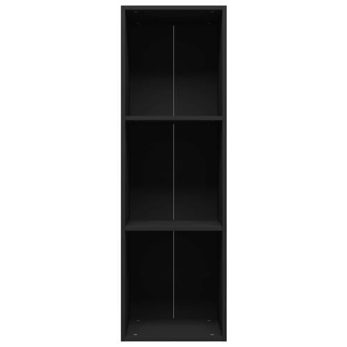 Bogreol/tv-bord 36x30x114 cm konstrueret træ sort