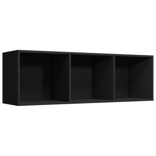 Bogreol/tv-bord 36x30x114 cm konstrueret træ sort