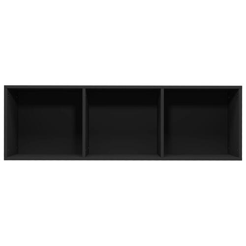 Bogreol/tv-bord 36x30x114 cm konstrueret træ sort