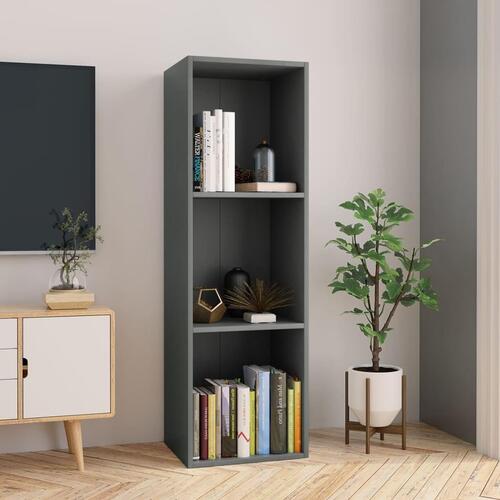 Bogreol/tv-bord 36x30x114 cm konstrueret træ grå